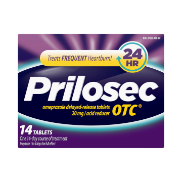 Antacid Prilosec OTC® 20 mg Strength - Box of 14, OTC 14 per Box Delayed-Release Tablet