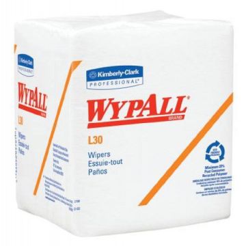 Multiple Task Wipe WypAll X60 Disposable by Kimberly Clark CASE - Case of 1080 Task Wipe WypAll® L30 Light Duty White NonSterile Double Re-Creped 12 X 12-1/2 Inch Disposable