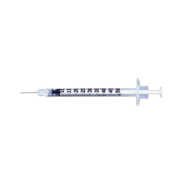 Lo-Dose™ U-100 Insulin Syringe 1/2cc with 28G x 1/2" L Permanently Attached Needle - Box of 100