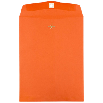 9 x 12 Open End Envelopes with Clasp - Mandarin Orange 24lb