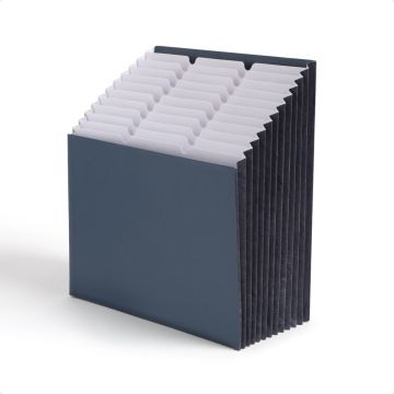 Expanding Stadium File, 12 Pockets - Navy / 13.6" x 12.25" x 1.88" / 1