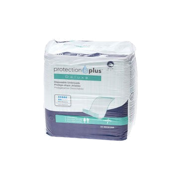 Protection Plus Disposable Polymer Underpad 23" x 36" - Bag of 5 - Super Absorbency, Deluxe Weight.