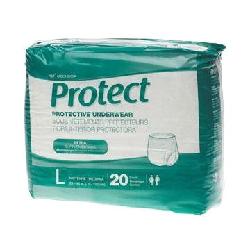 Plus Protect Extra Protective Underwear Large 40" to 56" Waist Size - Bag of 20