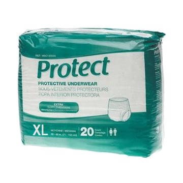 Plus Protect Extra Protective Underwear XL 56" to 68" Waist Size - Bag of 20