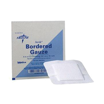 Sterile Bordered Gauze - Box of 15 - 2 inch L x 2 inch W, 1 inch x 1 inchPad