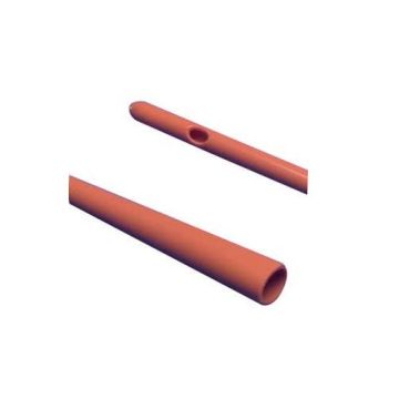 Kendall Dover Robinson Red Rubber Urethral Catheter - Case of 100, 10Fr, 12 inch L