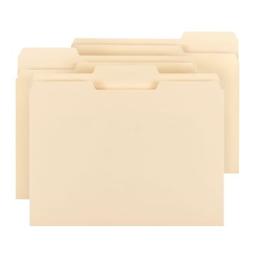 Standard File Folders, 1/3-Cut Tab - White / Letter / 100