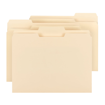 Standard File Folders, 1/3-Cut Tab - White / Letter / 100