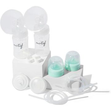 Luna Double Breast Pump Replacement Parts - Breast Pump Parts W/Bottles, Nipples, Tubing, Valves, Breast Shields (28mm), Diaphragms, Connectors & More - Safe Easy-to-Use Breast Pump Kit
