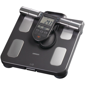 Total Body Composition Analyzer Step On OMRON® LCD Display 330 lbs. Black / Silver Battery Operated