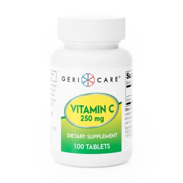 Vitamin C Supplement Ascorbic Acid 250 mg Strength Tablet 100 per Bottle