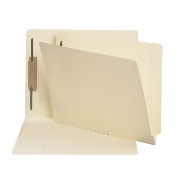 End Tab Fastener Folders with Shelf-Master Reinforced Tab, Straight-Cut Tab