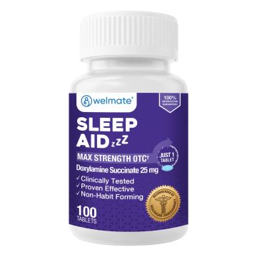 WELMATE Sleep Aid - Doxylamine Succinate 25mg, 100 Tablets (Generic Unisom)