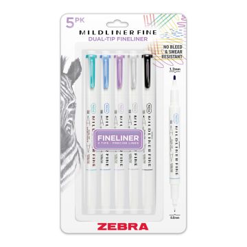 Mildliner Fine Dual-Tip Fineliner - 5 Pack / Ocean Whispers