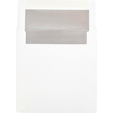 6 x 6 Square Envelopes - White with Silver Foil Lining 24lb
