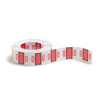 BCCRN Bar Style Color-Coded Numeric Labels, 0-9 Rolls - 0-9 / 5000