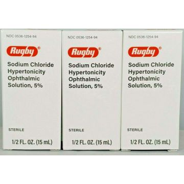 RUGBY Eye Care - Sodium Chloride Ophthalmic Solution Eye Drop 5%, 15mL (Pack of 3)