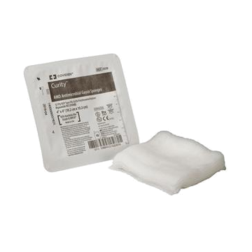 Curity AMD Antimicrobial Gauze Sponge by Covidien/Kendall - Tray of 10 Packages - 4 inch x 4 inch