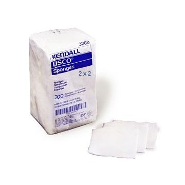 Lisco Non-Sterile Sponge Bulk, 2" x 2" - Bag of 200 by Covidien/Kendall
