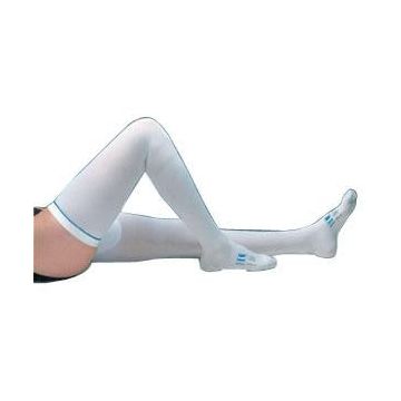 Thigh Length Anti-Embolism Stockings, White, Large Regular - Pair