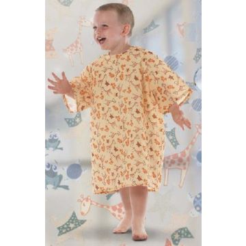 Pediatric Patient Exam Gown Reusable - G-Raffe Yellow Small