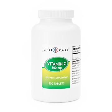 Vitamin C Supplement Geri-Care Ascorbic Acid 500 mg Strength Tablet 500 per Bottle