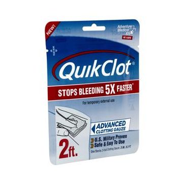 Adventure QuikClot Advanced Clotting Hemostatic Gauze - 3 Inches x 2 FT