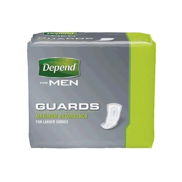 Depend Guard for Men, Maximum Absorbency, 12" by Kimberly Clark - Case of 104.