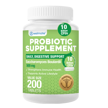 WELMATE Dietary Supplement - Saccharomyces Boulardii 500mg, 200 Capsules (Generic Florastor)