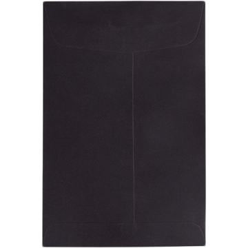 6 x 9 Open End Envelopes with peel & seal - Smooth Midnight Black 32lb