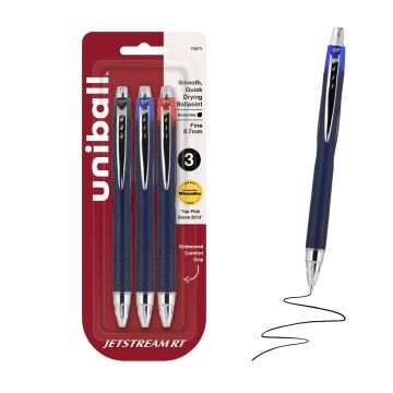 uniball™ JETSTREAM RT, 0.7 mm Ballpoint Pen - 1 Count / Indigo / Black