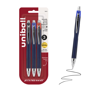 uniball™ JETSTREAM RT, 0.7 mm Ballpoint Pen - 1 Count / Indigo / Black