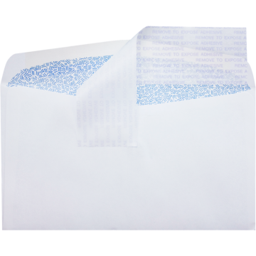 #6 3/4 Regular Envelopes (3 5/8 x 6 1/2) with Peel & Seal - White with Security Tint 24lb