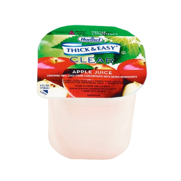 Thickened Beverage Thick & Easy - Case of 24 - 4 oz. Portion Cup Apple Flavor Liquid IDDSI Level 2 Mildly Thick