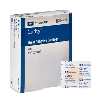 Adhesive Strip Curity Plastic Sheer Sterile- Box - Spot 7/8 Inch / Box/100