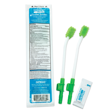 Sage Suction Swab System, with Perox-A-Mint Solution and Mouth Moisturizer - Each