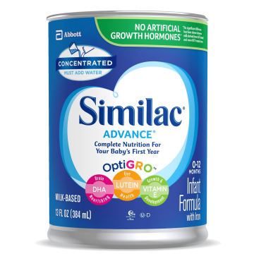 Infant Formula Similac® Advance® Unflavored 12.4 oz. Can Powder Iron - 13 oz. Can Concentrate Iron