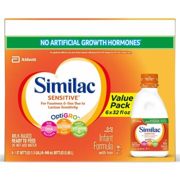 Infant Formula Similac Sensitive® Unflavored Iron Lactose Sensitivity - 32 oz. Bottle Liquid CASE of 6