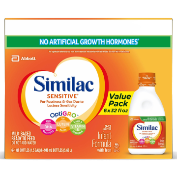 Infant Formula Similac Sensitive® Unflavored Iron Lactose Sensitivity - 32 oz. Bottle Liquid CASE of 6