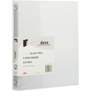 Clear Plastic 3/4 Inch 3-Ring Binder