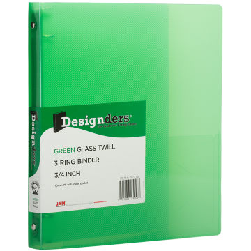 Green Plastic 3/4 Inch 3-Ring Binder