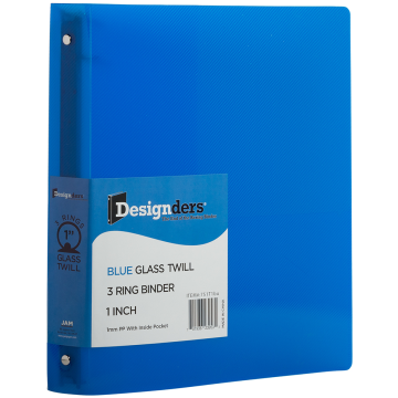 Blue Plastic 1 Inch 3-Ring Binder