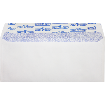 #10 Square Flap Envelopes (4 1/8 x 9 1/2) with Peel & Seal - White with Security Tint 24lb