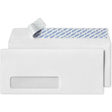 #10 Window Envelopes (4 1/8 x 9 1/2) with Peel & Seal - White Machine Insertable 24lb