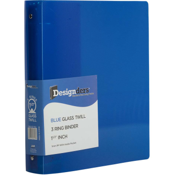 Blue Plastic 1 1/2 Inch 3-Ring Binder