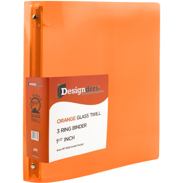 Orange Plastic 1 1/2 Inch 3-Ring Binder