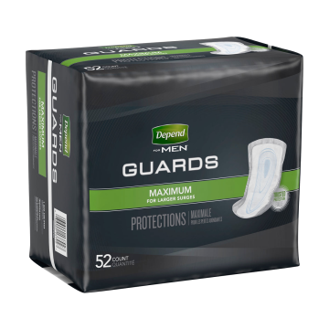 Bladder Control Pad Depend® Guards for Men 12 Inch Length Heavy Absorbency Sodium Polyacrylate Core One Size Fits Most - Bag of 52