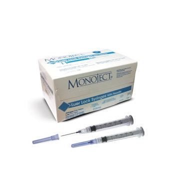 Monoject SoftPack Luer-Lock Tip Syringe, Standard, 3mL by Covidien - 3mL / Each