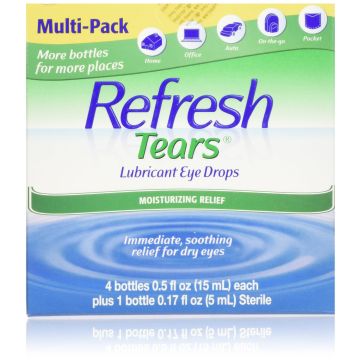 REFRESH TEARS Lubricant Eye Drops, 4 x .5 fl oz and 1 x .17 fl oz.