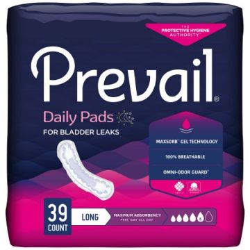 Bladder Control Pad Prevail Daily Pads Ultimate by First Quality - 11 Inch Length / Pack of 16